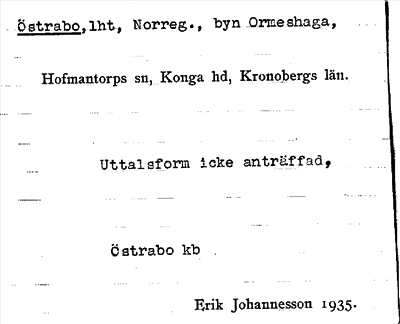 Bild på arkivkortet för arkivposten Östrabo