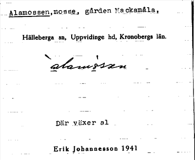 Bild på arkivkortet för arkivposten Alamossen