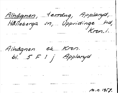 Bild på arkivkortet för arkivposten Alhägnen