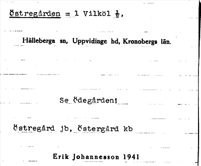 Bild på arkivkortet för arkivposten Östregården, se Ödegården