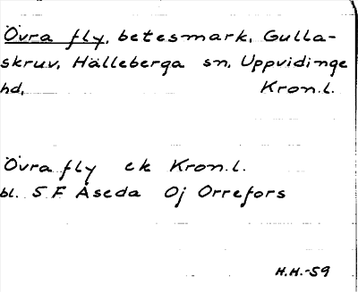 Bild på arkivkortet för arkivposten Övra fly