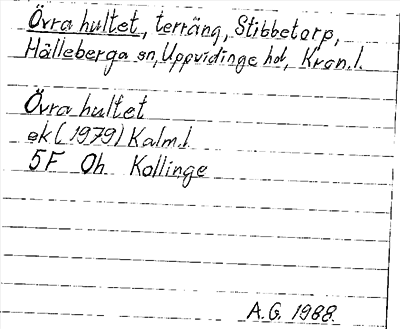 Bild på arkivkortet för arkivposten Övra hultet