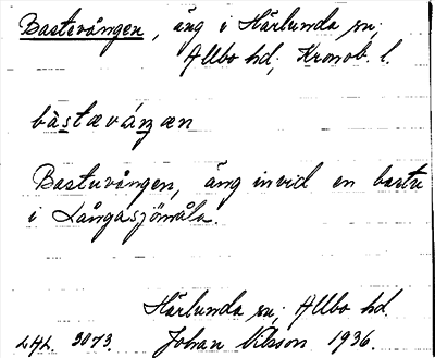 Bild på arkivkortet för arkivposten Bastevången