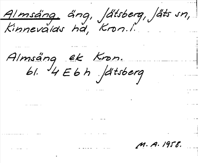 Bild på arkivkortet för arkivposten Almsäng