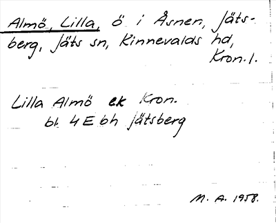 Bild på arkivkortet för arkivposten Almö, Lilla