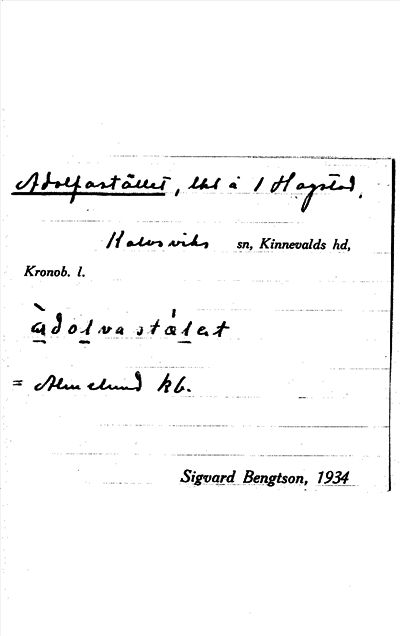 Bild på arkivkortet för arkivposten Adolfsastället