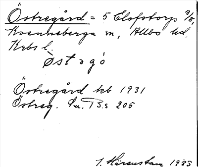 Bild på arkivkortet för arkivposten Östregård = 5 Elofstorp