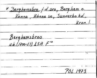 Bild på arkivkortet för arkivposten *Berghemsbro