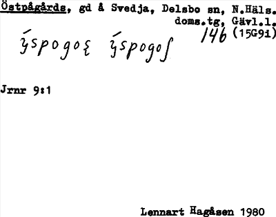 Bild på arkivkortet för arkivposten Östpågårds
