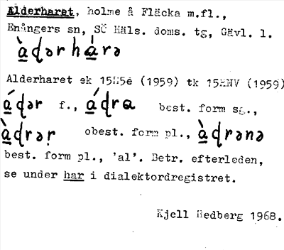 Bild på arkivkortet för arkivposten Alderharet