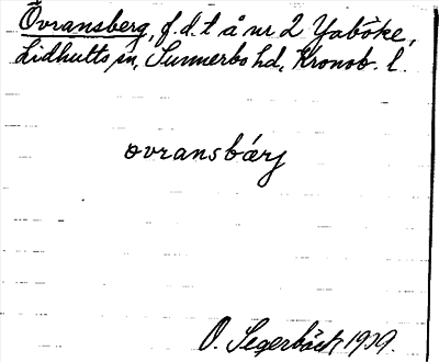 Bild på arkivkortet för arkivposten Övransberg