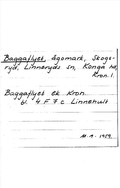 Bild på arkivkortet för arkivposten Baggaflyet