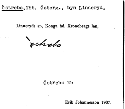 Bild på arkivkortet för arkivposten Östrebo