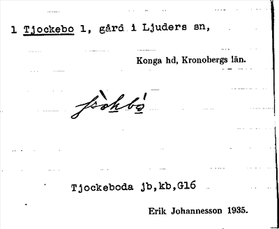 Bild på arkivkortet för arkivposten 1 Tjockebo 1