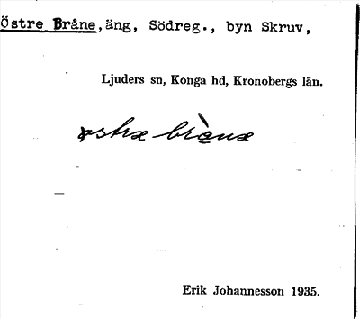 Bild på arkivkortet för arkivposten Östre Bråne