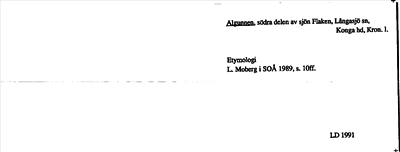 Bild på arkivkortet för arkivposten Algunnen