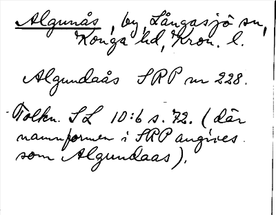 Bild på arkivkortet för arkivposten Algunås