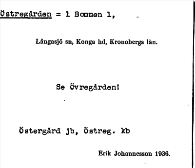 Bild på arkivkortet för arkivposten Östregården, se Övregården