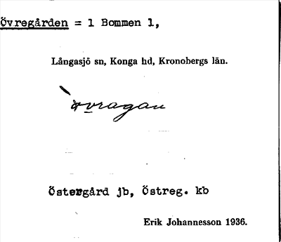 Bild på arkivkortet för arkivposten Övregården