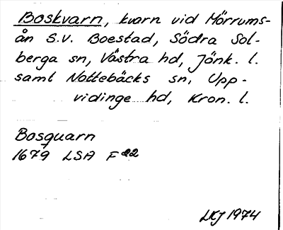 Bild på arkivkortet för arkivposten Boskvarn