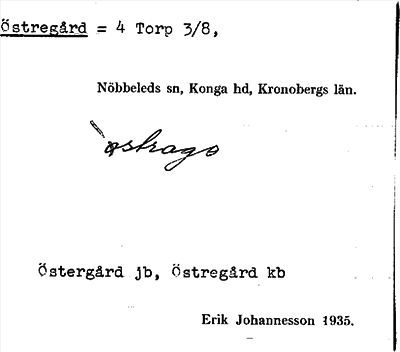 Bild på arkivkortet för arkivposten Östregård = 4 Torp