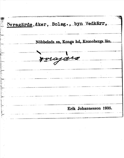 Bild på arkivkortet för arkivposten Övragärde