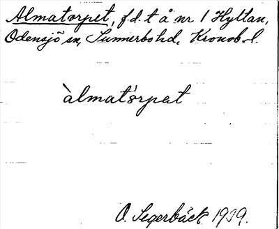 Bild på arkivkortet för arkivposten Almatorpet
