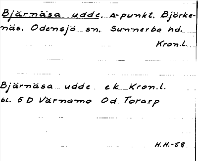 Bild på arkivkortet för arkivposten Bjärnäsa udde