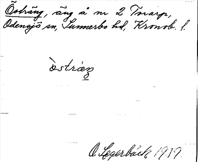 Bild på arkivkortet för arkivposten Östräng