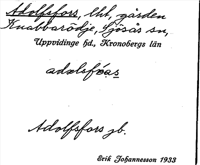Bild på arkivkortet för arkivposten Adolfsfors