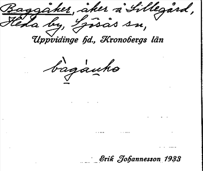 Bild på arkivkortet för arkivposten Baggåker