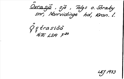 Bild på arkivkortet för arkivposten Övrasjö