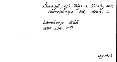 Bild på arkivkortet för arkivposten Övrasjö