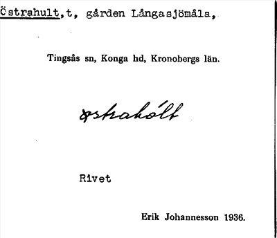 Bild på arkivkortet för arkivposten Östrahult