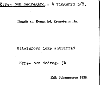 Bild på arkivkortet för arkivposten Övregård och Nedregård
