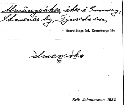 Bild på arkivkortet för arkivposten Almängsåker