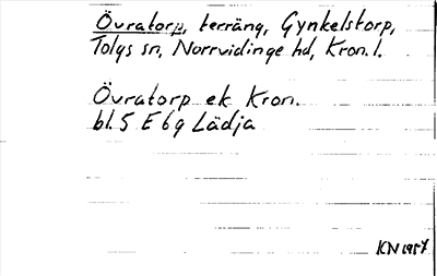 Bild på arkivkortet för arkivposten Övratorp
