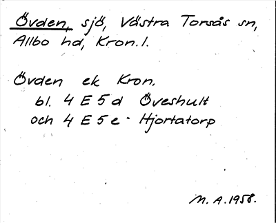 Bild på arkivkortet för arkivposten Övden