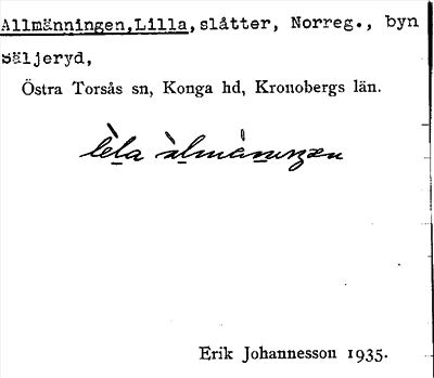 Bild på arkivkortet för arkivposten Allmänningen, Lilla