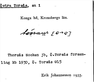 Bild på arkivkortet för arkivposten Östra Torsås