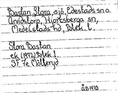 Bild på arkivkortet för arkivposten Bastan, Stora