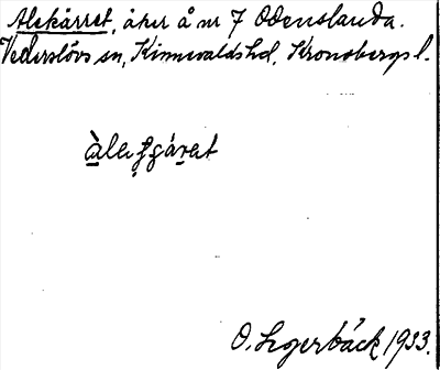 Bild på arkivkortet för arkivposten Alekärret