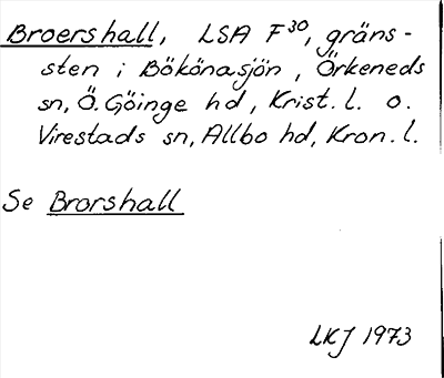 Bild på arkivkortet för arkivposten Broershall