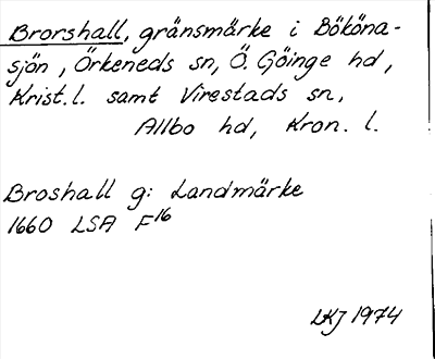 Bild på arkivkortet för arkivposten Brorshall
