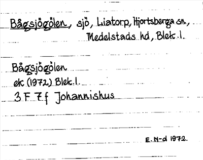 Bild på arkivkortet för arkivposten Bågsjögölen