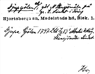 Bild på arkivkortet för arkivposten Djupgölen