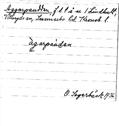 Bild på arkivkortet för arkivposten Aggarpaudden