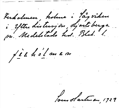 Bild på arkivkortet för arkivposten Ferholmen