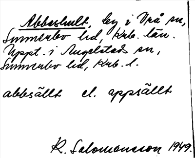 Bild på arkivkortet för arkivposten Abbeshult