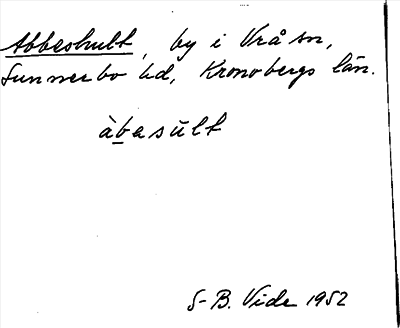 Bild på arkivkortet för arkivposten Abbeshult